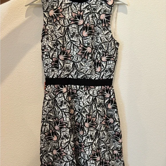 Self-Portrait Black and Pink Floral Lace Kids Dress - Picture 1 of 4